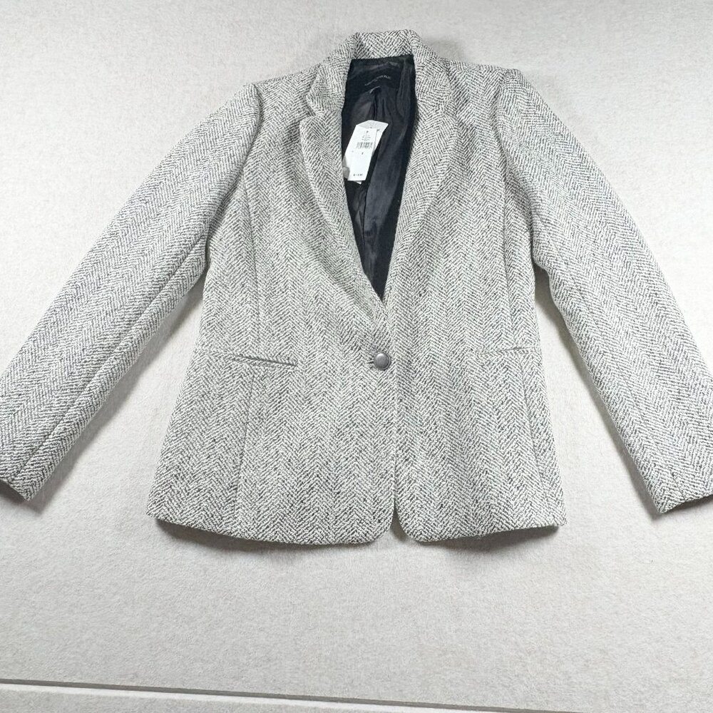 Women's Banana Republic Blazer Tweed One-Button Pockets Size 6 NWT